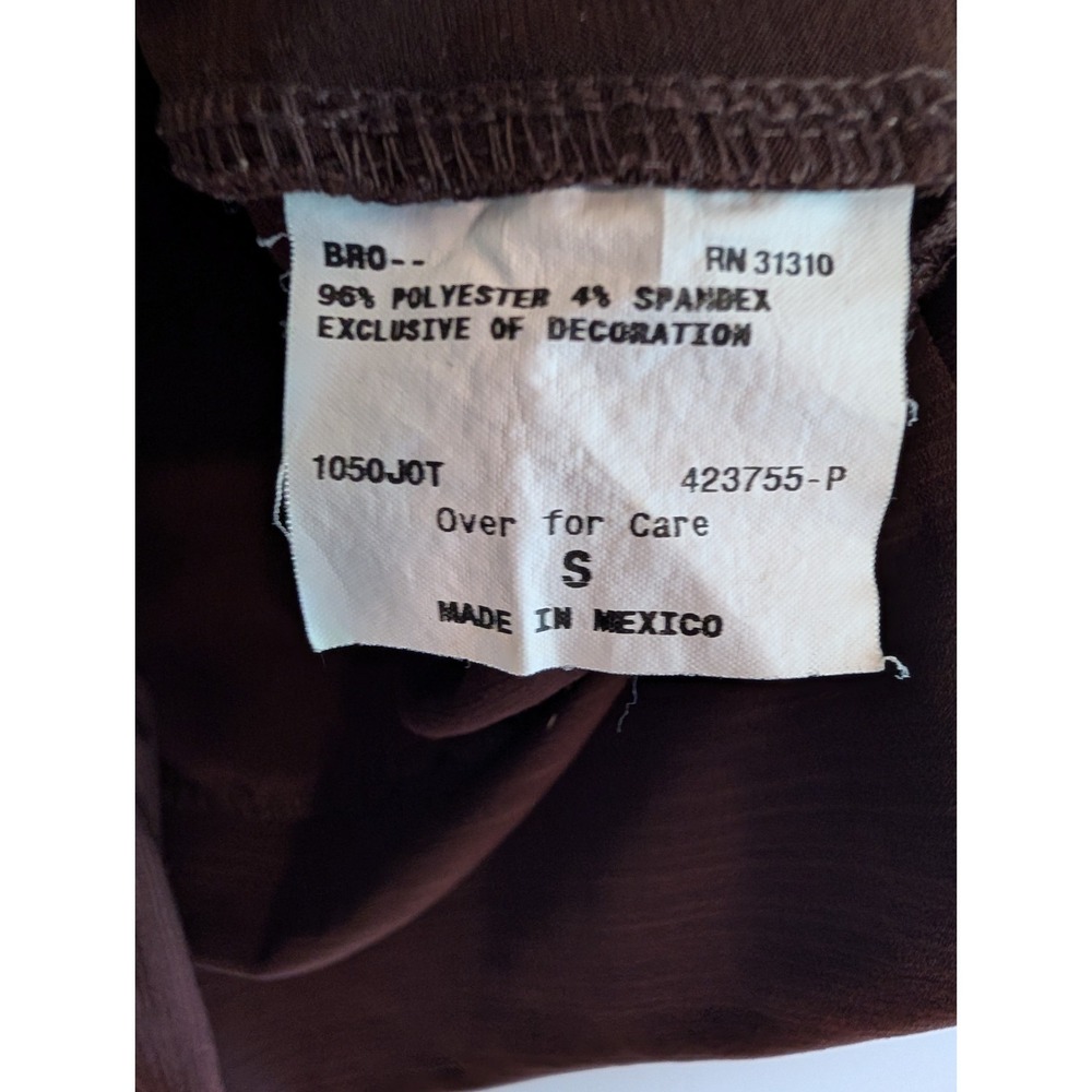 Vintage Y2K 90s Wrap Top Size S Romantic Sexy Chocolate Brown B Wear Byer Cali - Picture 11 of 12